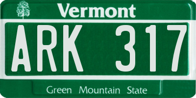 VT license plate ARK317