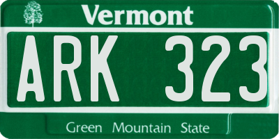 VT license plate ARK323