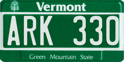 VT license plate ARK330