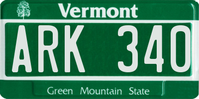 VT license plate ARK340