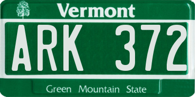 VT license plate ARK372