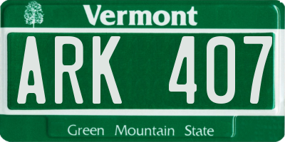 VT license plate ARK407