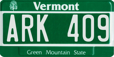 VT license plate ARK409