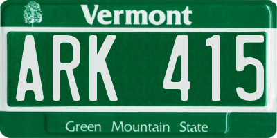VT license plate ARK415