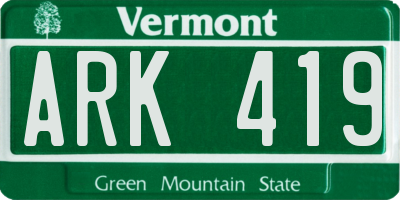 VT license plate ARK419