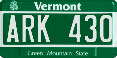VT license plate ARK430
