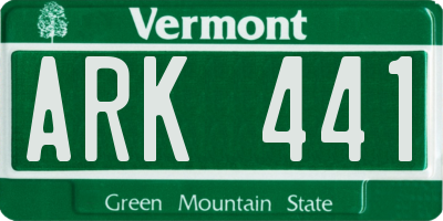 VT license plate ARK441