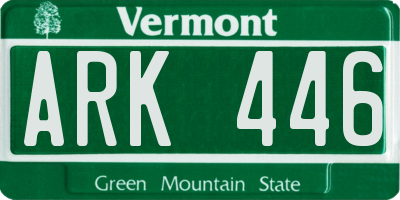 VT license plate ARK446