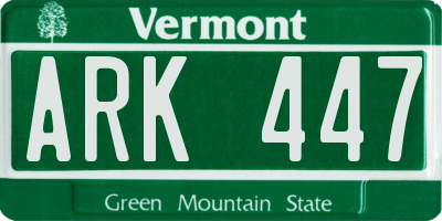VT license plate ARK447