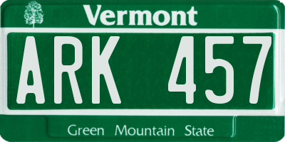 VT license plate ARK457