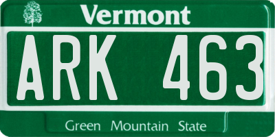 VT license plate ARK463