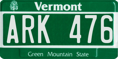 VT license plate ARK476