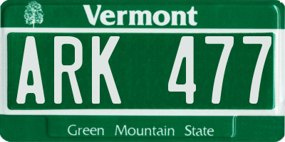 VT license plate ARK477