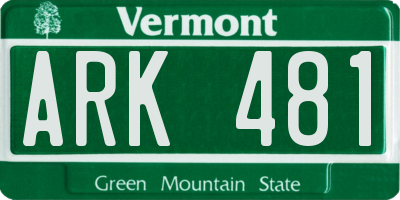 VT license plate ARK481