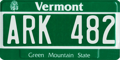 VT license plate ARK482