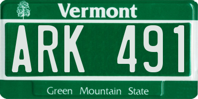 VT license plate ARK491