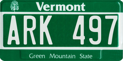 VT license plate ARK497