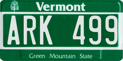 VT license plate ARK499