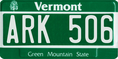 VT license plate ARK506