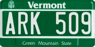 VT license plate ARK509