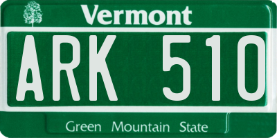 VT license plate ARK510
