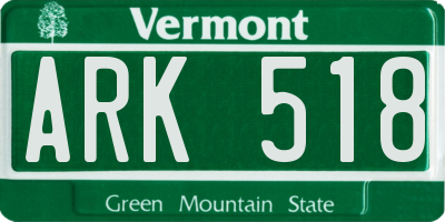 VT license plate ARK518