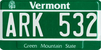 VT license plate ARK532