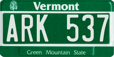 VT license plate ARK537