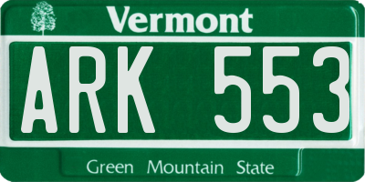 VT license plate ARK553