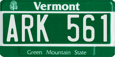 VT license plate ARK561