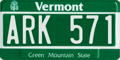 VT license plate ARK571