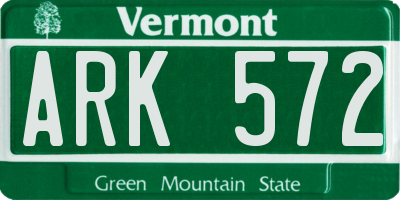 VT license plate ARK572