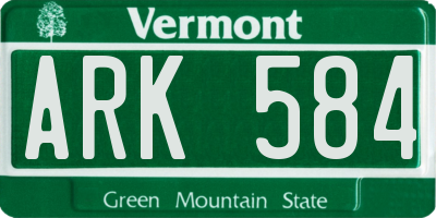 VT license plate ARK584
