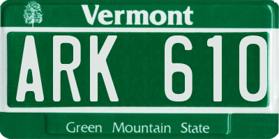 VT license plate ARK610