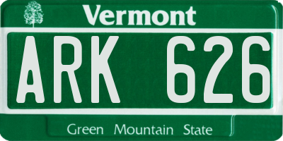 VT license plate ARK626