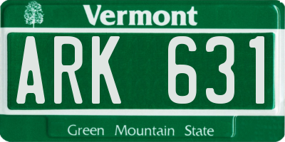 VT license plate ARK631