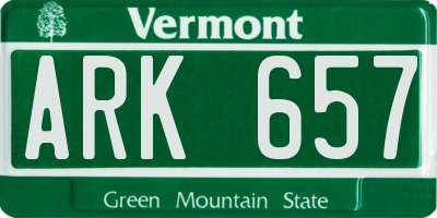 VT license plate ARK657