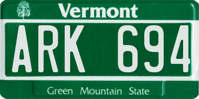VT license plate ARK694