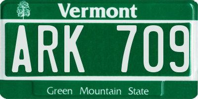 VT license plate ARK709