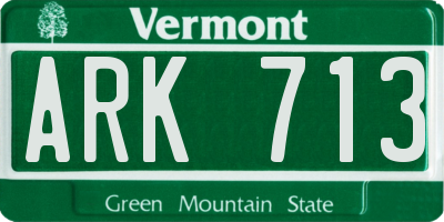 VT license plate ARK713