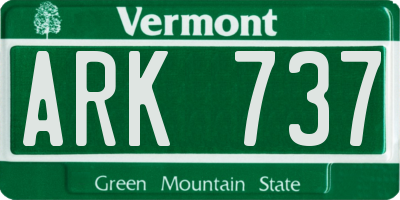 VT license plate ARK737
