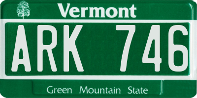 VT license plate ARK746