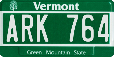 VT license plate ARK764