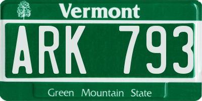 VT license plate ARK793