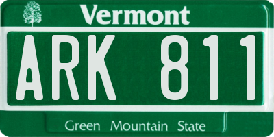 VT license plate ARK811