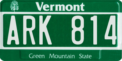 VT license plate ARK814