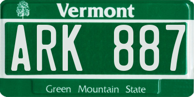 VT license plate ARK887