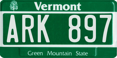 VT license plate ARK897