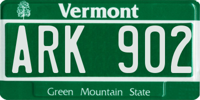 VT license plate ARK902
