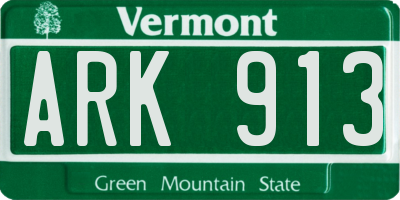 VT license plate ARK913